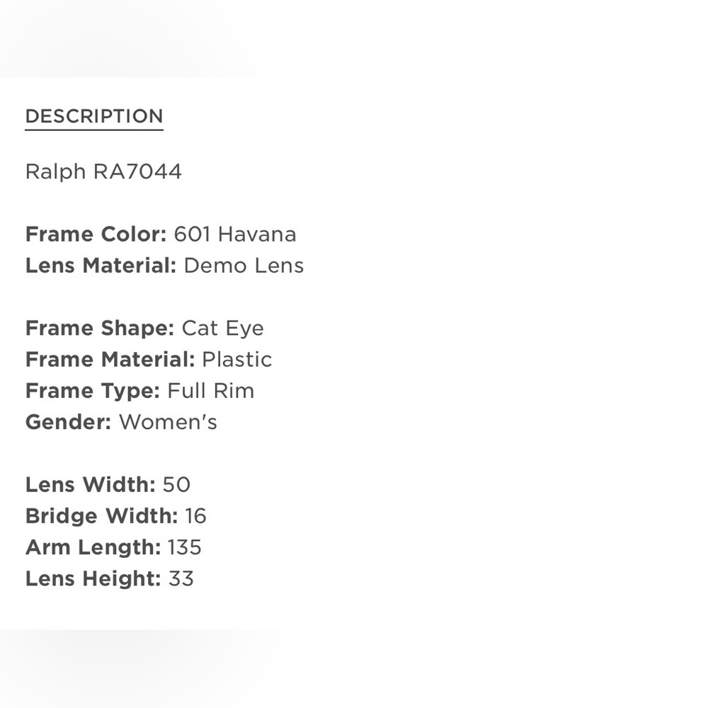 Ralph Lauren Eyeglasses RA 7044‎ 601 Frames 52 [] 16 135 Flex Hinges Plus Case - Picture 3 of 10